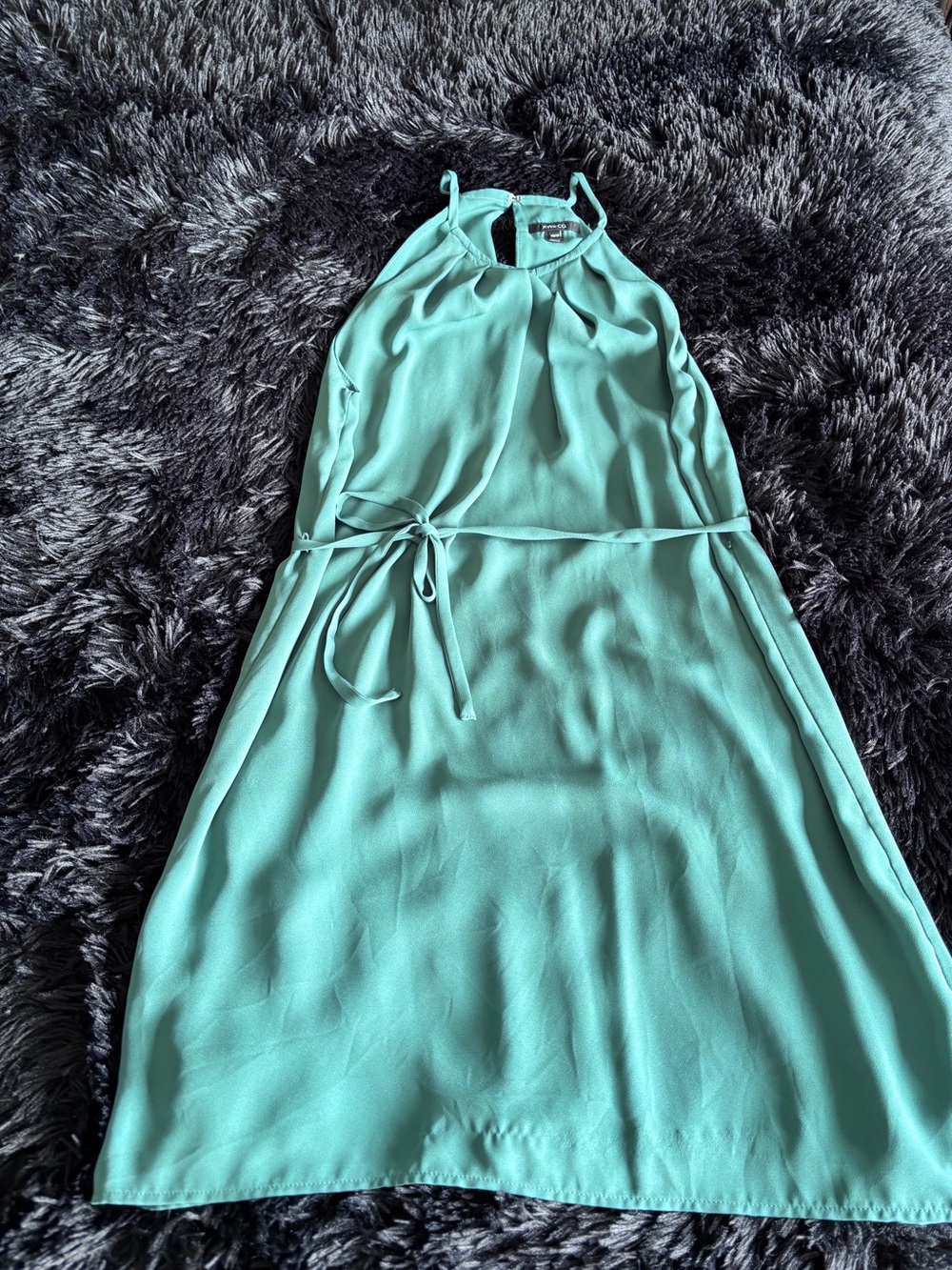 Sleeveless Halter Dress with Waist Tie